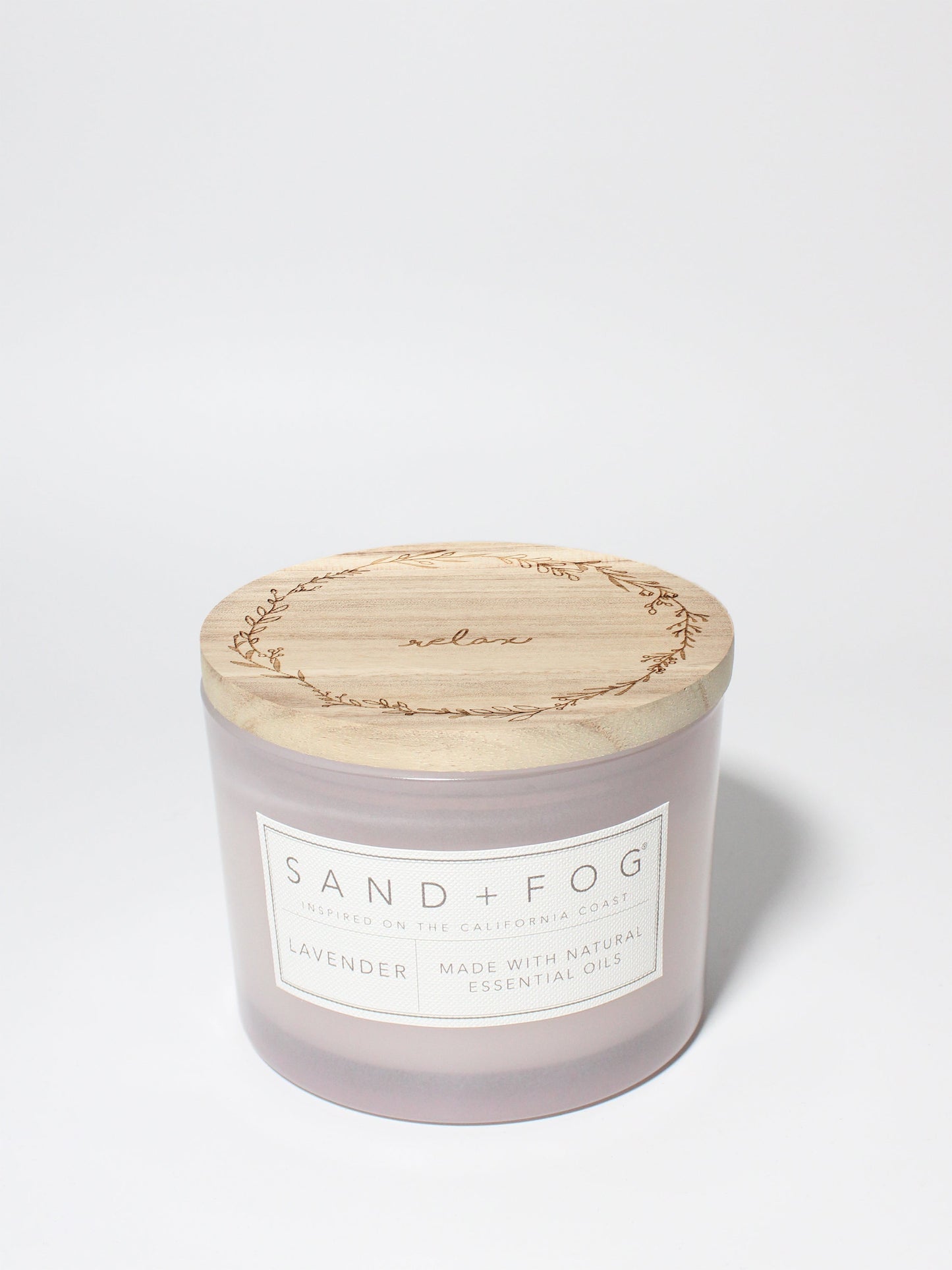 Lavender 12 oz scented candle Light Purple with Relax Lid