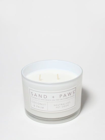 Sand + Paws Coconut & Palm 12 oz scented candle