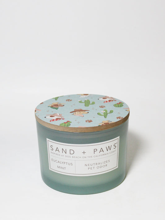 Sand + Paws Eucalyptus Mint 12 oz scented candle