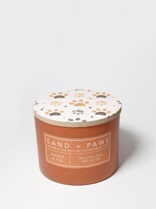 Sand + Paws Amber & Fig 12 oz scented candle