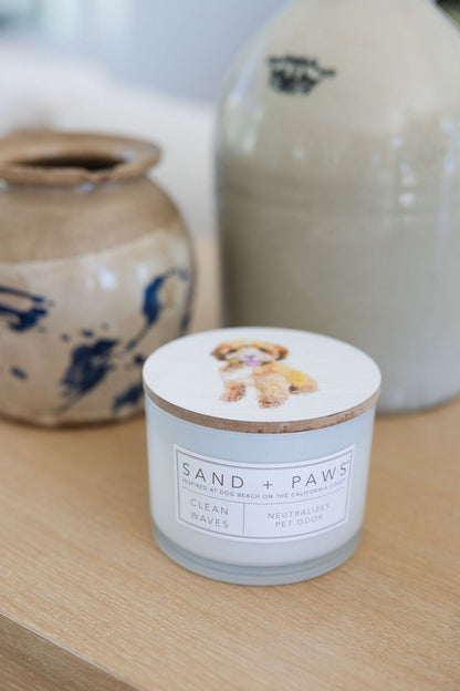 Sand + Paws Clean Waves 12 oz scented candle