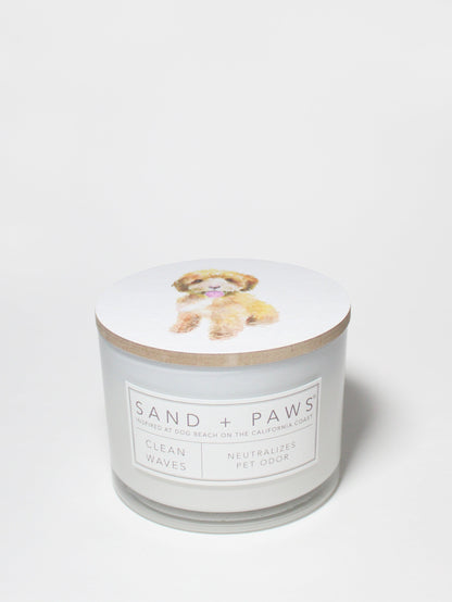 Sand + Paws Clean Waves 12 oz scented candle